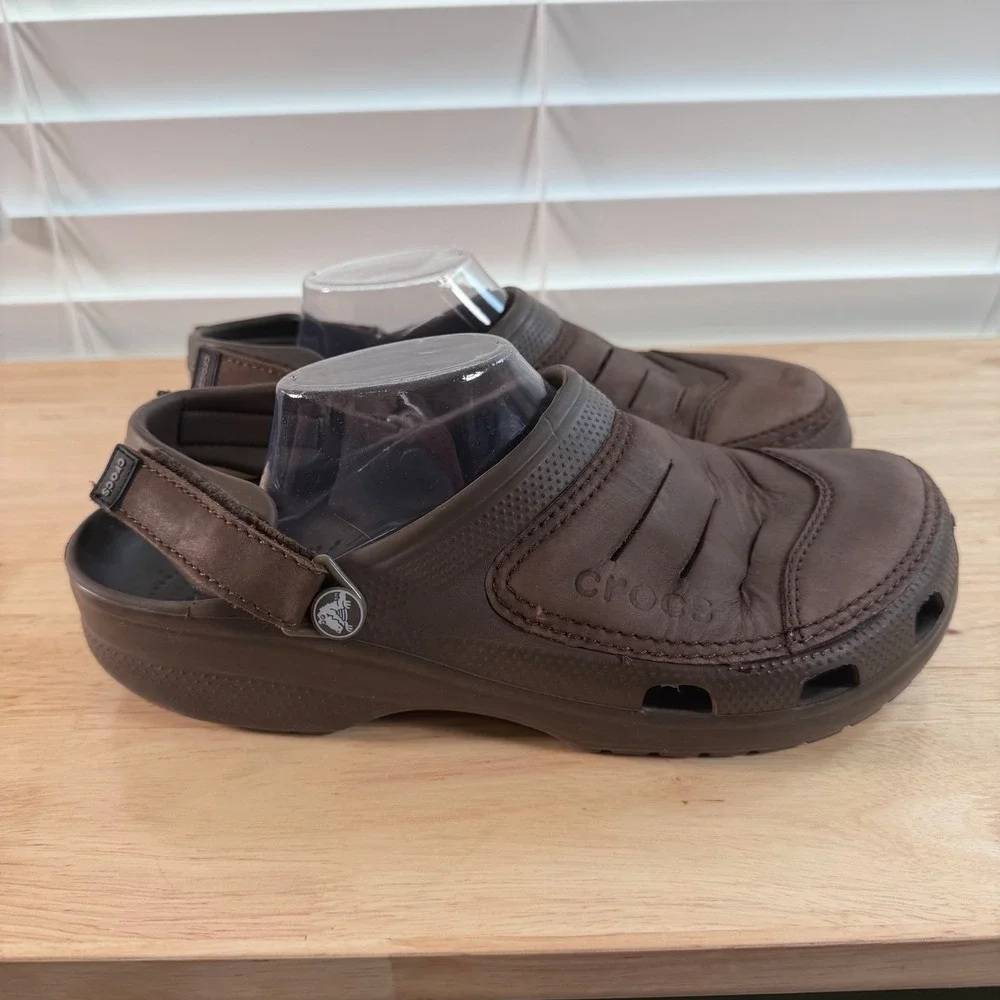 Crocs Clogs Men's Dark Brown Bogota Adjustable Strap Casual Shoes - 11